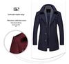 Men's Woolen Scarf Collar Overcoat - Autumn/Winter Warmth for Middle-Aged