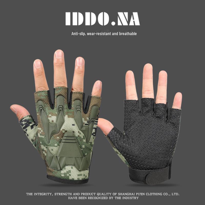 

Мужские перчатки с полупальцами: Нескользящие, износостойкие, дышащие для занятий спортом на открытом воздухе, велоспортом, альпинизмом — идеально подходят для весны, лета и осени. Aircraft half finger, One Size зелёный/камуфляжный