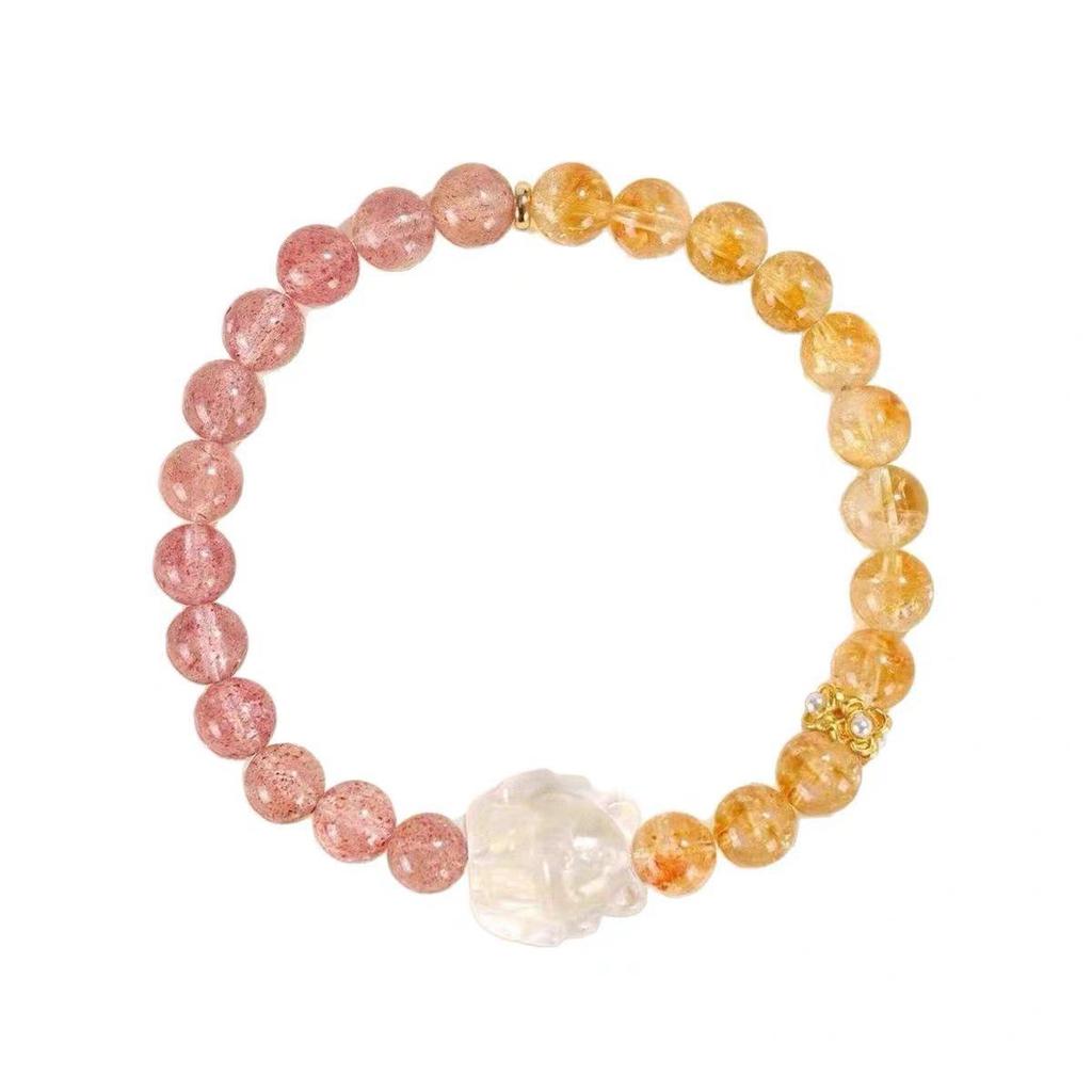 Zitrin Gelb Kristall Armband – Reichtumsanziehendes Valentinstagsgeschenk