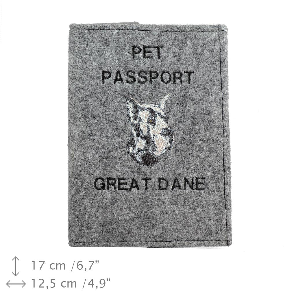 Great Dane I - Dog Passport Case, Document Case, Gift for the Traveller from the Art-Dog Brand