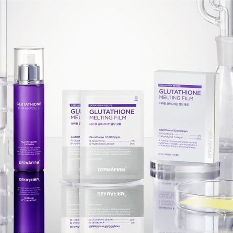 DERMAFIRM Glutathione Film & Mist Set 1 box of film (10 sheets) & 100ml mist FREE