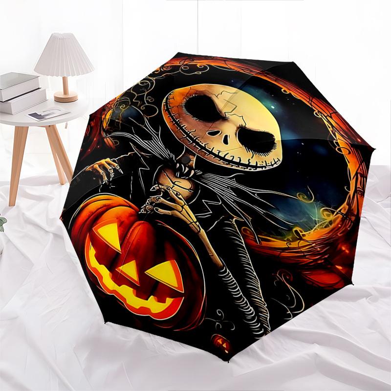 Nightmare Before Christmas Themed Automatic Opening and Closing Umbrella, Brightly Colored 8-rib Portable Umbrella, Suitable for Men and Women, A Perf