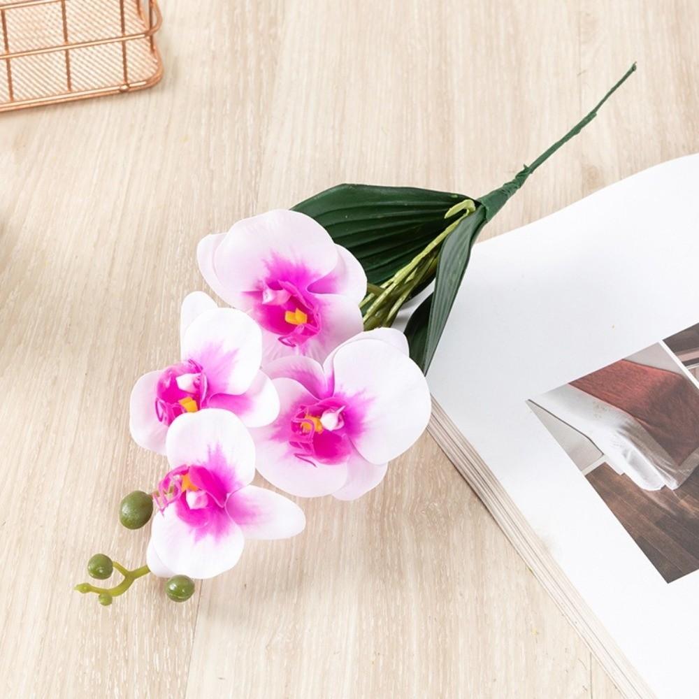 Silk Flower Simulation Butterfly Orchid Real Touch Photography Props Artificial Phalaenopsis Bouquet 4/12 Heads Home Decor