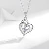 European and American Double Heart Diamond Pendant Necklace for Women