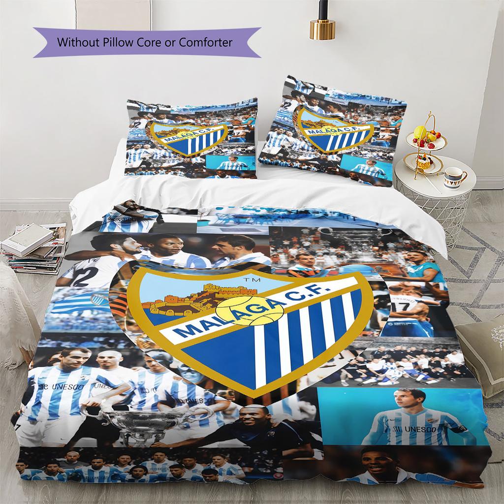 Málaga C.F. Poster Set Biancheria da Letto Trapunta Copripiumino Federa Decorazione per la Casa Regalo di Compleanno (1 * copripiumino + 2 * federa, senza nucleo)