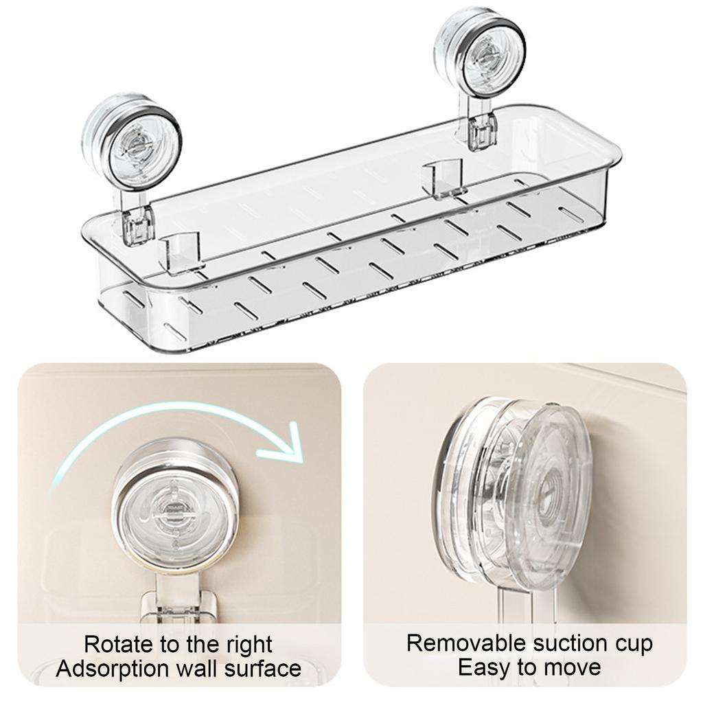 Wall Mounted Shower Caddy No Drilling Shower Organizer Suction Cup Bathroom Organizer for Bathroom Storage & Home Decor