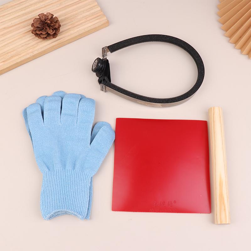 Набор ручных резаков для резины для настольного тенниса с ножом-струной для резки резины для ракеток для настольного тенниса, с роликом + перчатки