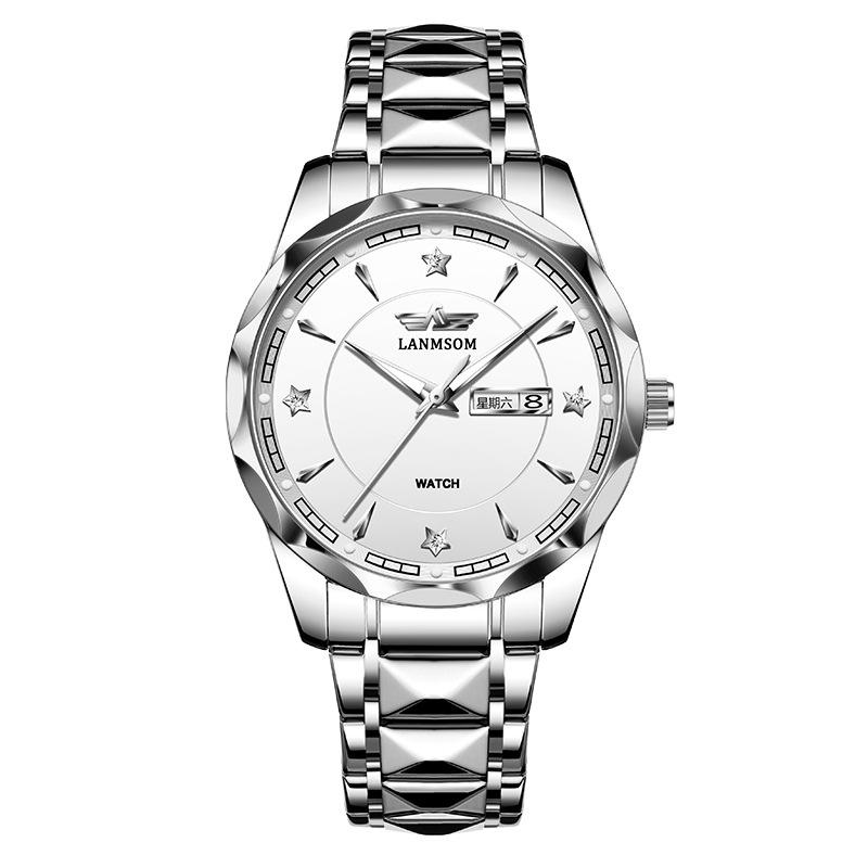New TOP Brand Luxury Men's Watch With Box Fashion Waterproof Double Calendar Men's Quartz Watches