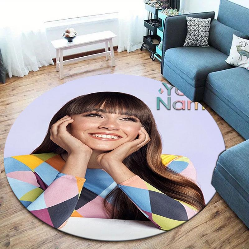 Aitana Custom Name Round Area Rug,Carpet Rug for Living Room Bedroom Sofa Playroom Decor,Non-slip Floor Mat
