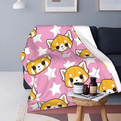 Anime Panda Aggretsuko Blankets Flannel Summer Portable Ultra-Soft Throw Blankets for Bed Car Bedspreads