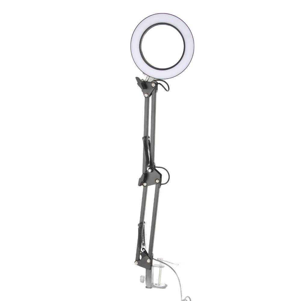 3 Colors 10X Magnifier Adjustable Desk Lamp With Clamp Magnifying Lamp Precision Work