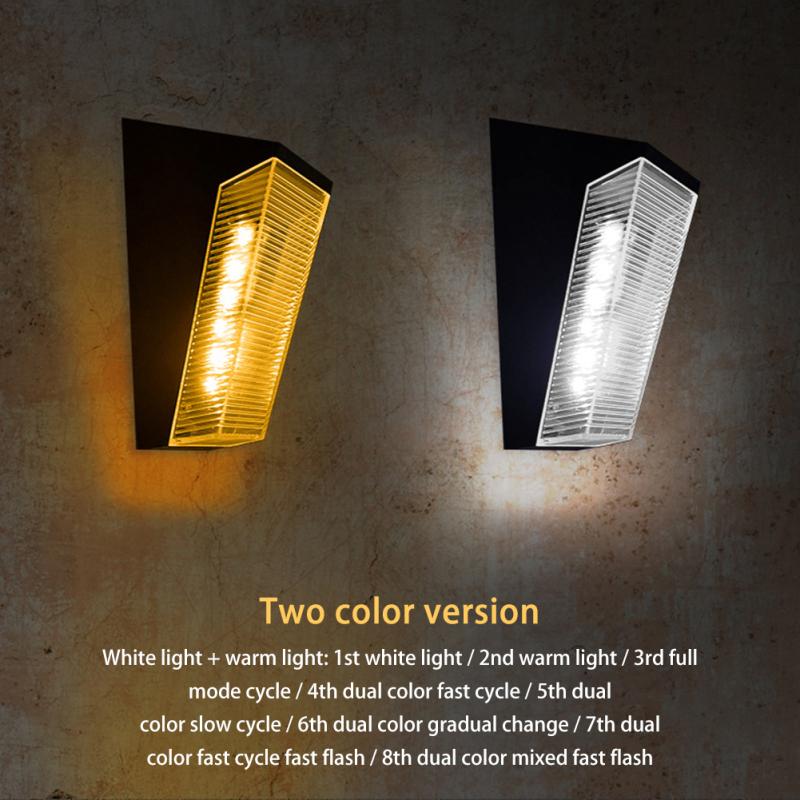 2 stk Led Solar Hagelys 7 Farger Skiftende Ip65 Vanntett Energisparende Vegglampe For Gangvei