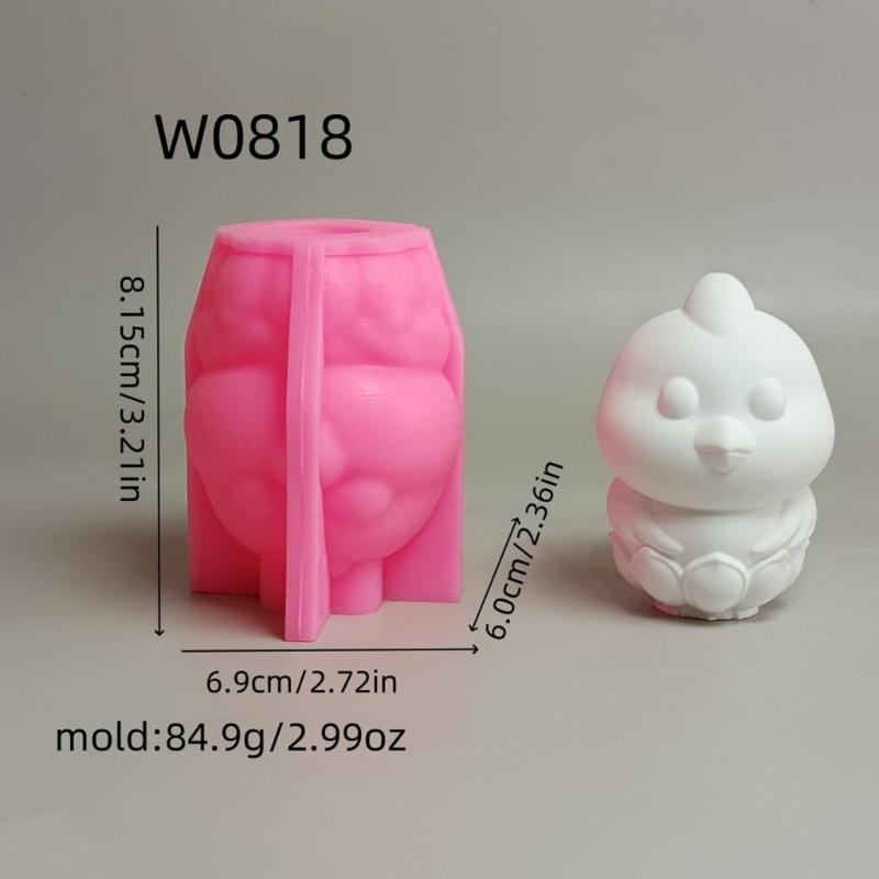 Food Grade Silicone Flower Chicken Statue Casting Mold DIY Sculpture Candle Soap Chocolate Making Supplies Craft Project