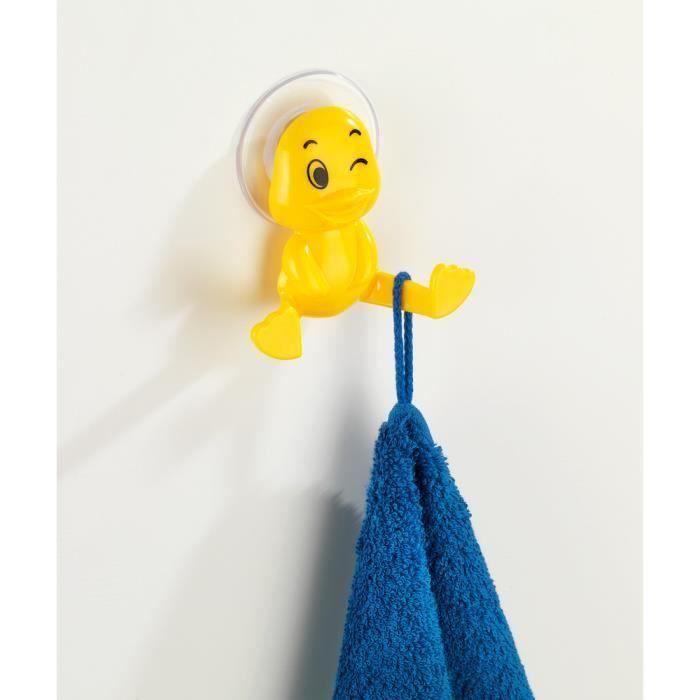 Crochet à ventouse - WENKO - Canard jaune - Plastique - Salle de bain - Enfants