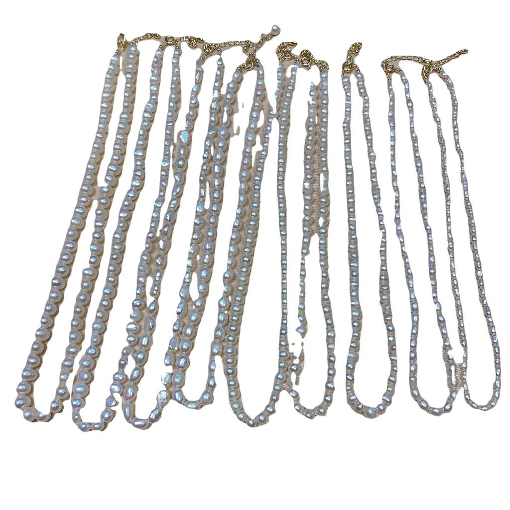 Barocke natürliche kleine Reiskorn Süßwasserperlenkette weiblich Nischenmarke speziell geformte unregelmäßige Perle Schlüsselbeinkette weiblich