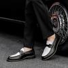 Men's Large Size Leather Slip-On Shoes - Pointed Toe, Thick Sole, Formal & Casual Driving Loafers Size 46