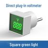 Square Voltage Meter Plug-in: European Standard AC220V Digital Display with Indicator Light
