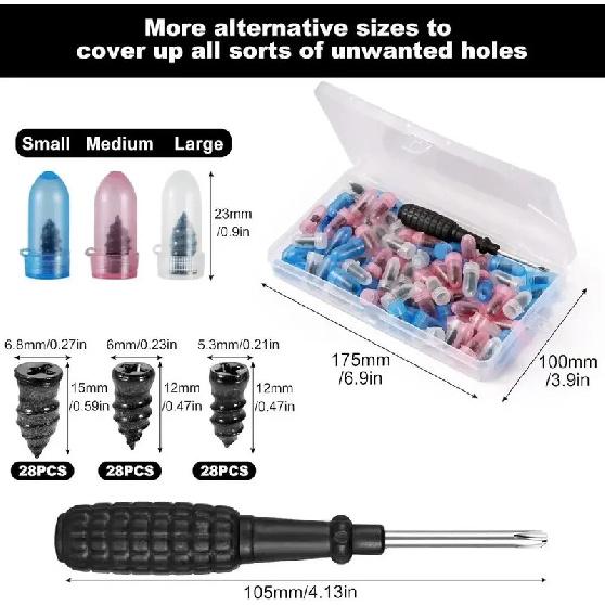 Self-Service Kits with Screwdriver Tire Repair Tire Repair Nails Self-Tapping Screw Rubber Screw Tool for Car Motorcycle