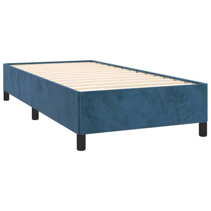 Maison Exclusive - Rete a doghe per letto con materasso Blu scuro 90x200 cm