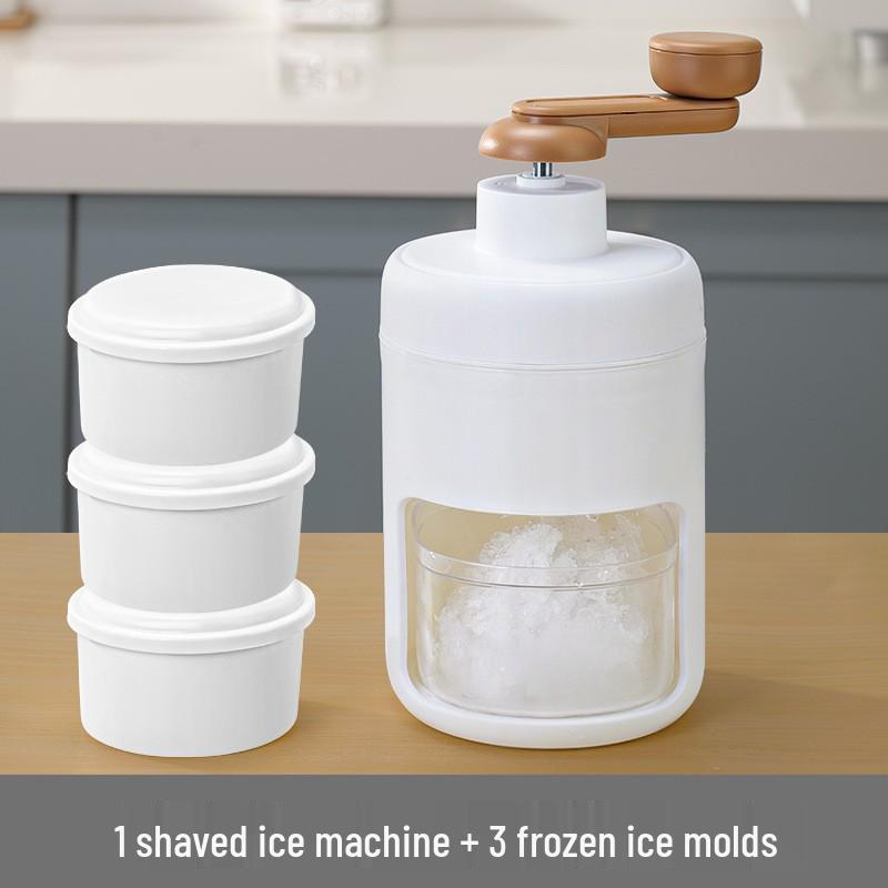 Manueller handgekurbelter Eisrasierer und Crusher mit Gefrierbox