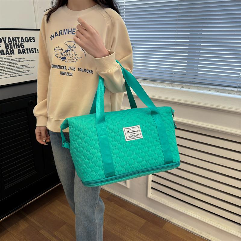 Dry and Wet and Dry Leisure Fitness Bag Short-distance Outings with Large Capacity Expandable Diamond Luggage Bag Can Be Used To Pull Rod