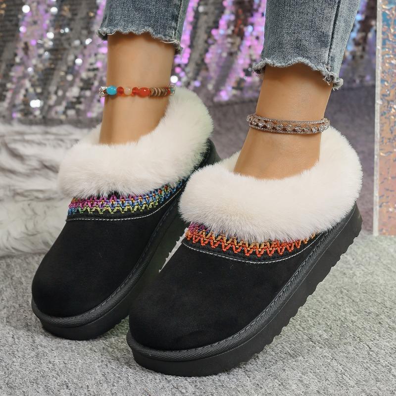 Fashion Luxury Thick Plush Platform Snow Boots Women 2025 Winter Keep Warm Fur Cotton Shoes Woman Faux Suede Ankle Botas Padded Shoes