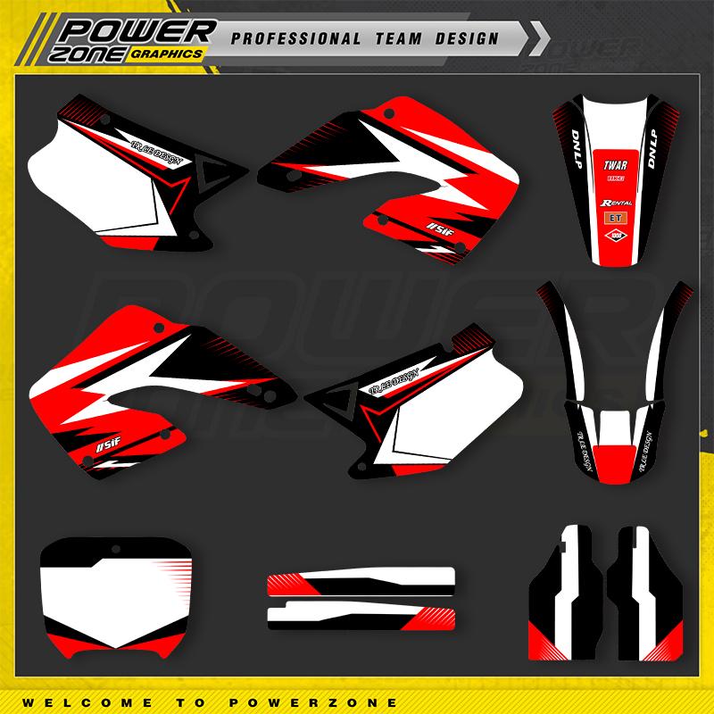 PowerZone Full Graphics Background Decals Stickers Kit For HONDA CR125 250 2000 2001 CR250 125cc  Motorcycle 05