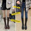 Fashion Casual and Thin New Lace-up But Long Boots Women's Knight Boots Autumn and Winter Small Tall Boots Thick-soled Knees