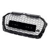 Honeycomb Mesh Front Bumper Grille Fit A3 8V 2017-2019 RS3 Style Black