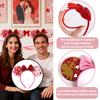 Tiara de Dia dos Namorados Glitter Vermelho Rosa Coração Faixa de Cabelo Brilhante Fofa Acessórios de Cabelo de Orelha para Dia dos Namorados Aniversário Festa de Casamento Fantasia