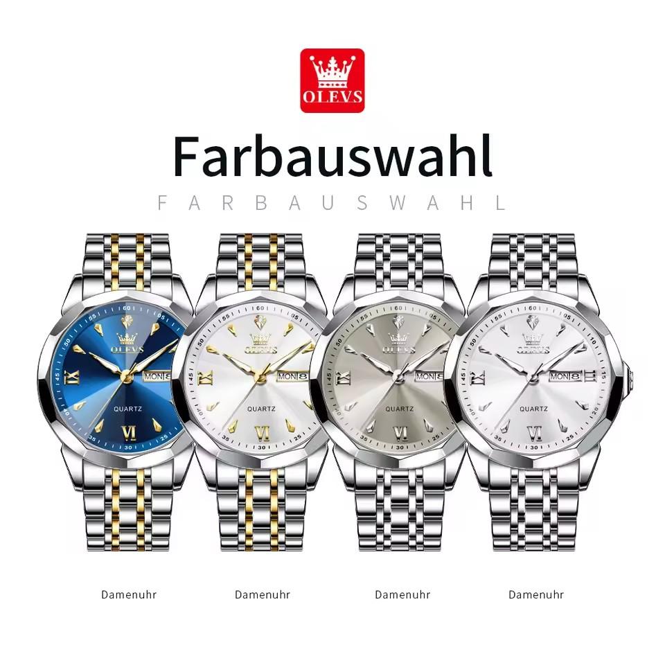 Hot Sale OLEVS 9998 New Quartz Watch for Men Steel Rhombus Design Fashion Business Wristwatch Men's Waterproof Watches 2025
