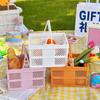 Zusammenklappbarer Picknickkorb, stapelbare Aufbewahrungsbox, Einkaufskorb aus Kunststoff mit Griffen für den Außenbereich
