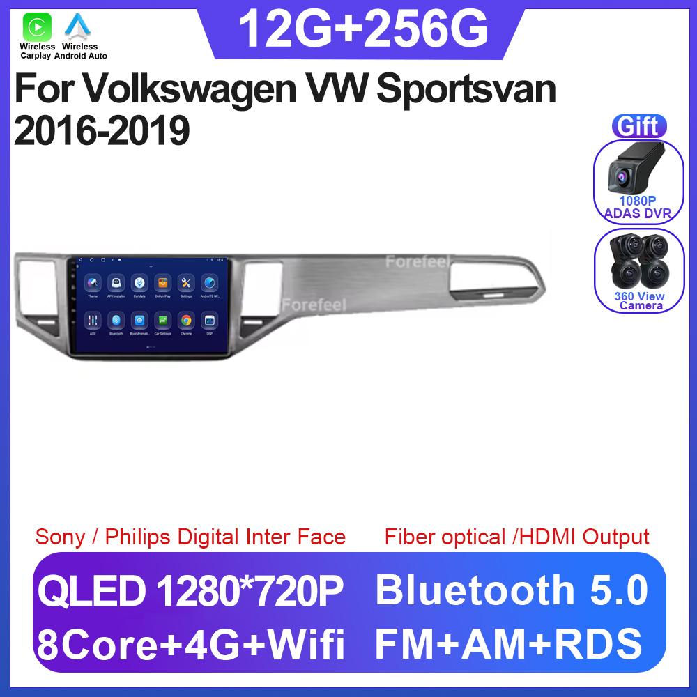 Unitate Auto Android 14 Pentru Volkswagen VW Sportsvan 2016-2019 Radio Player Multimedia 5G WIFI Navigație GPS NU 2Din Carplay