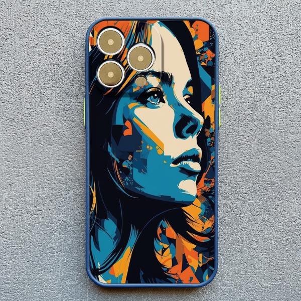 Art Painting Portrait Close-up Phone Case For iPhone 16 13 11 12 14 15 Pro Max Mini XR XS X 15 14 7 8 Plus SE2 Back Cover Funda