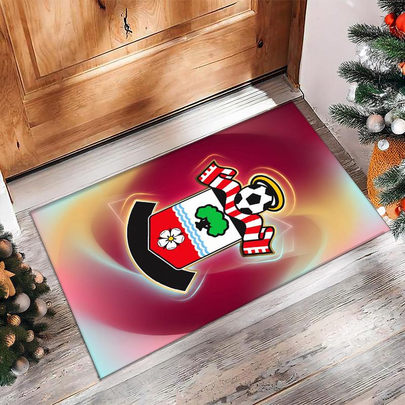 Tappeto in Velluto di Cristallo con Stampa del Southampton Football Club, Comodo Assorbente d'Acqua Antiscivolo per Pavimenti Interni