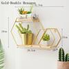 1 Pcs Metal Iron Storage Rack Multi Shape Storage Holders Black / Gold Nordic Wall Shelf DIY Home Decor Home Organizer