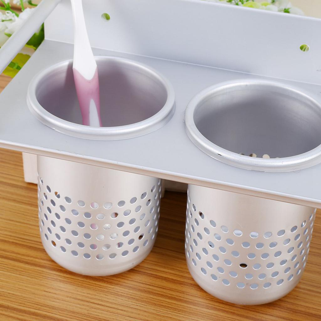 Nástěnný úložný organizér držák fénu držák na zubní kartáčky toaleta