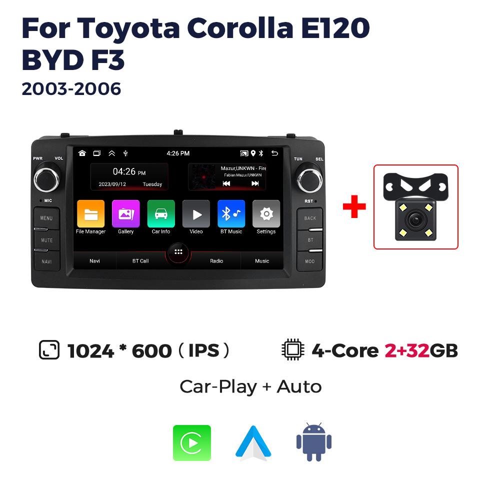 Navifly 7" IPS Android Car Radio Multimedia Video Player GPS Navigation For Toyota Corolla E120 BYD F3 BT Carplay 2Din Head Unit