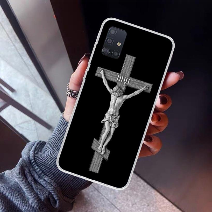 Christian Cross Design Phone Case For Samsung Galaxy A52 A51 A50S A32 A22 A12 A02S A72 A71 A31 A70 A30S Note 20 Ultra 10 Plus S1