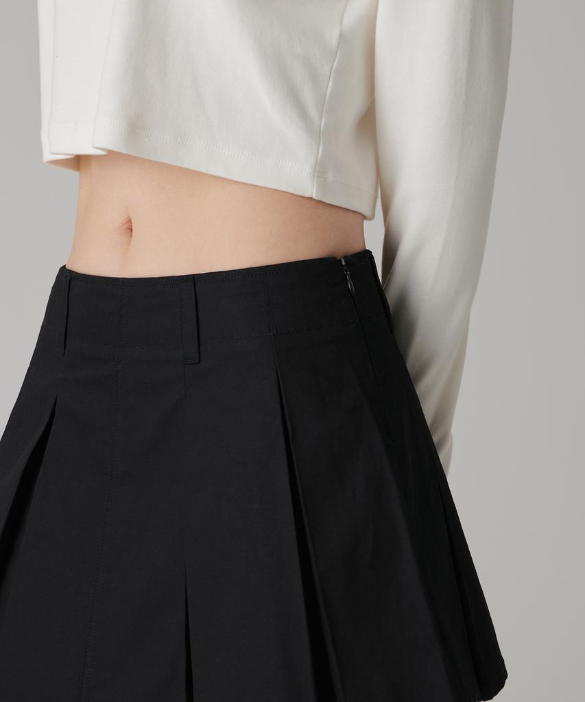 MUSINSA STANDARD WOMAN Women'S Cotton Pleated Mini Skirt [Black]