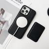 Apple 17 Kolfiber Magnetiskt Läder Korthållare Plånboksfodral för iPhone 13 - Trendigt Korsmönster Skyddsfodral