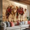 2D Desert Kamel Wandteppich, Realistisches Arabisches Dromedar Wandbehang für Wohnzimmer Schlafzimmer Boho Dekor
