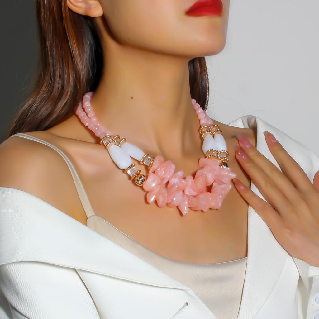Statement Irregular Beads Necklace for Women Girl Party Jewelry Accessories