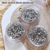 1Box Diy Nail Art Decor Sparkling White Diamond Zircon Pearl Mixed Nail Drill Flat Nail Jewelry Manicure Diamond Manicure Design