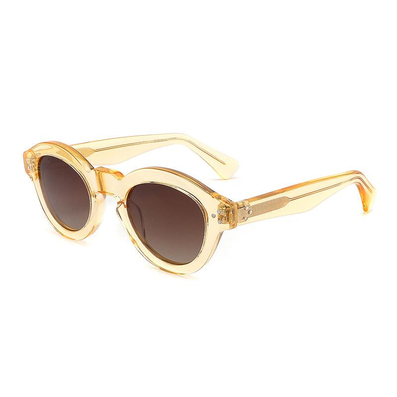

New Fashion Thick Acetate Frame Sunglasses Women Oval Eyewear Man Trend Sun Protection Glasses UV400 Anti-Glare Driving Goggles as picture