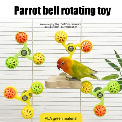 2Pcs Parrot Spinner Rattle Toys Interactive Rattle Ball Wheel Parakeet Toy Bird Cage Toys