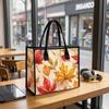Autumn Maple Leaf Printed Tote Bag Portable Daily Carry Handbag for Ladies Casual Travel Shopping Use