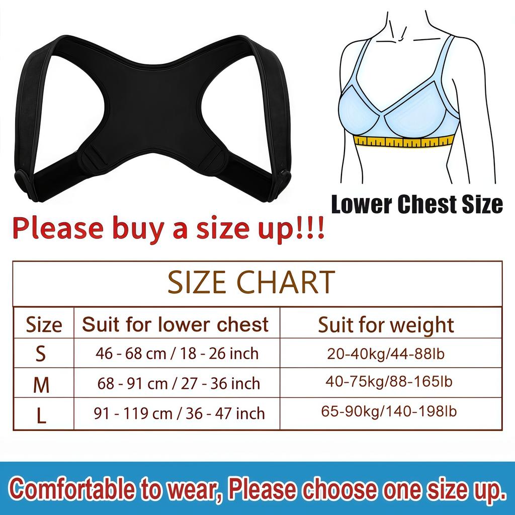 1-piece Invisible Back Aligner, Adjustable Adult Male and Female Corrective Straps, Sitting Posture, Clavicle Straps