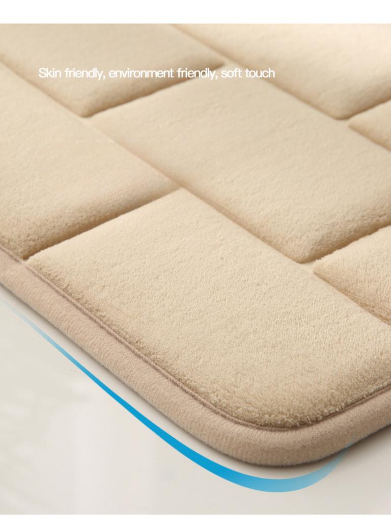 Tile Pattern Embossing Bathroom Mat Bath Non-slip Carpets In Wash Basin Bathtub Side Floor Rug Shower Room Doormat Memory Foam 3D Pad