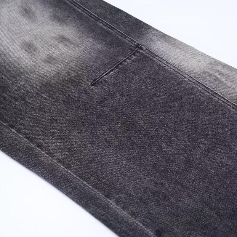 Unisex Distressed Wide Leg Straight Jeans Men Women Mid-Rise Relaxed Fit Cotton Denim Pants Washed Vintage Style